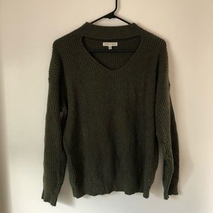 Green Choker Neck Sweater Size M